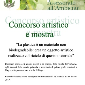 Concorso artistico sul riciclo della plastica