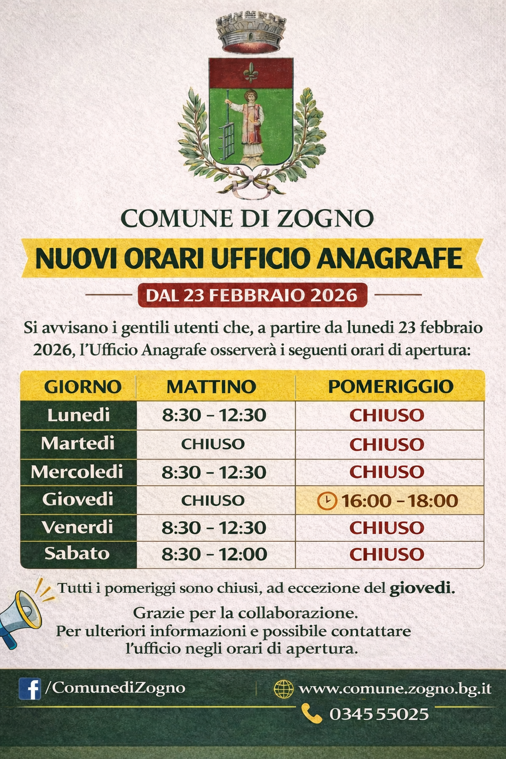 2026-02-17 nuovi orari anagrafe