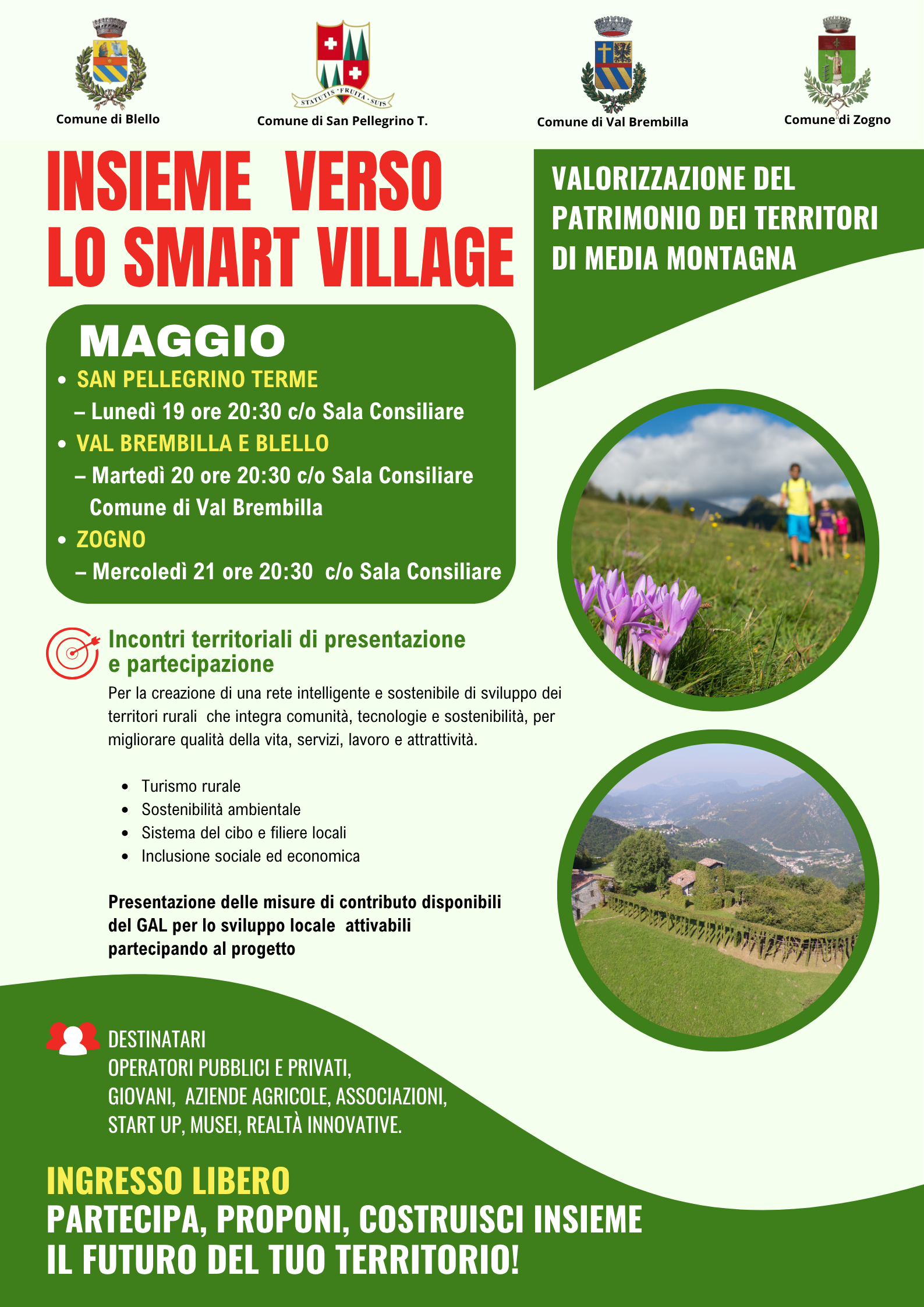 Verso lo Smart Village Incontri territoriali di presentazione e confronto